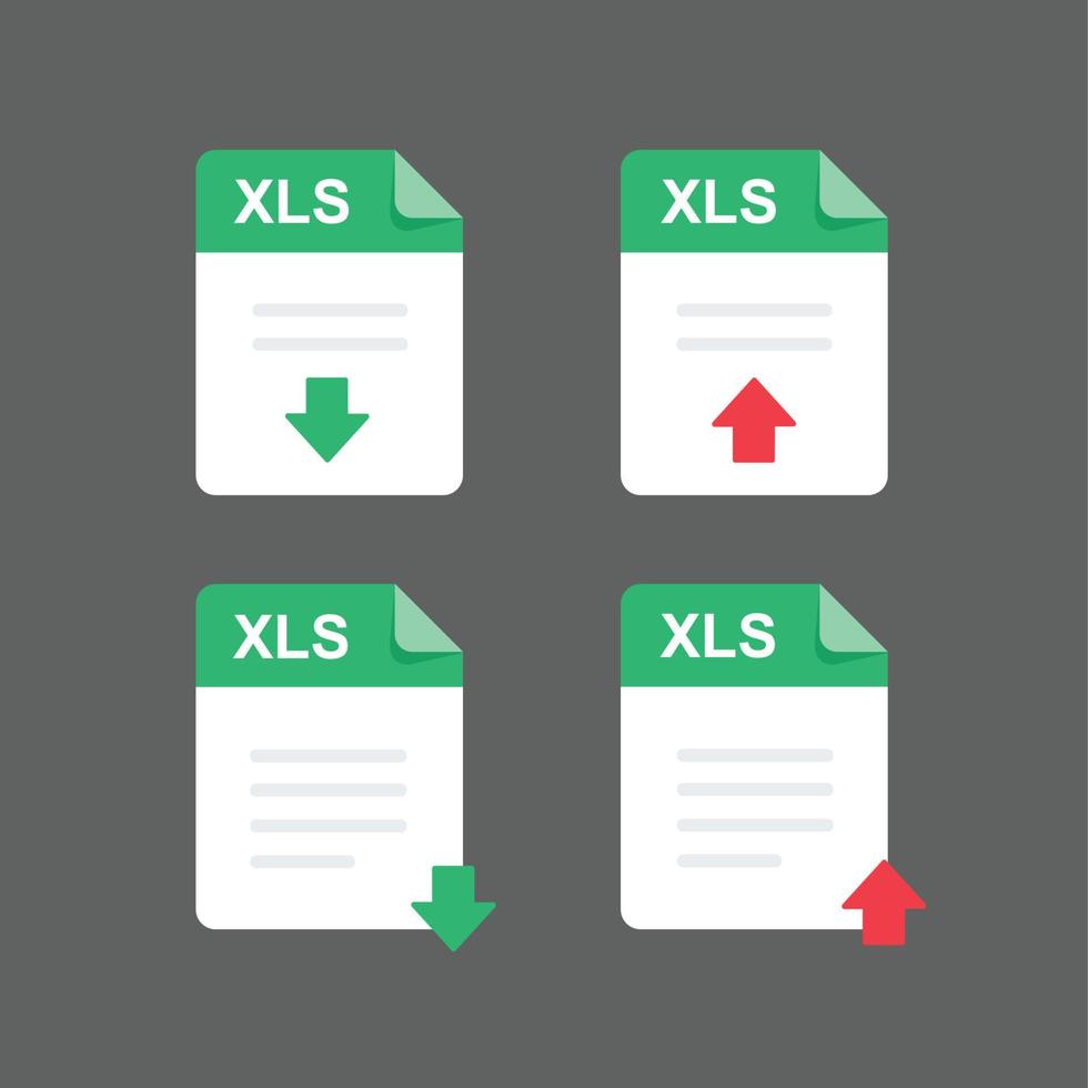 xls-bestanden icon set, vector design element