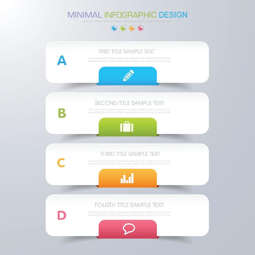 zakelijke infographic sjabloon met pictogram, vectorontwerpillustratie vector