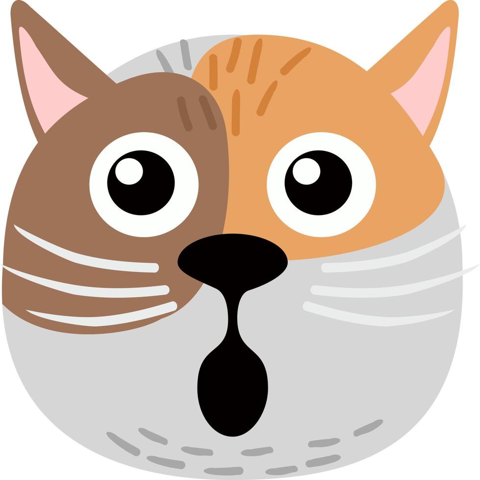 verrast kattengezicht. perfect voor een ansichtkaart, notebook, case. vectorillustratie van katten avatar vector