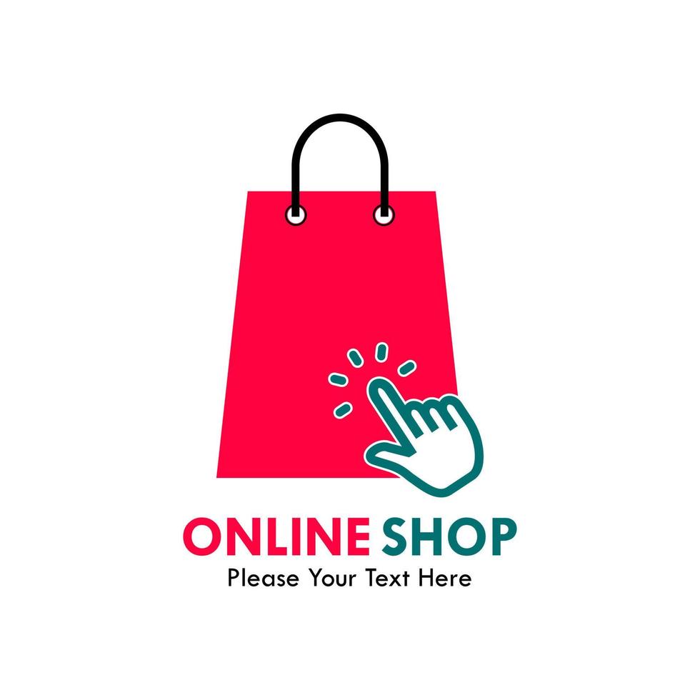 klik op winkel of online winkel logo sjabloon illustratie vector