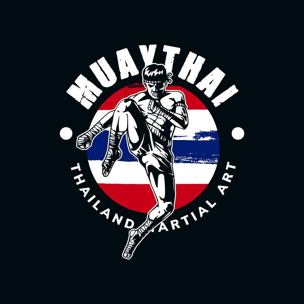 muay thai kunstwerk vector