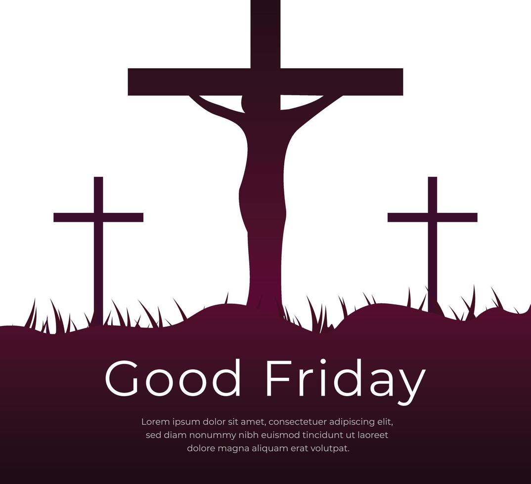 goede vrijdag christelijke religieuze gelegenheid met Jezus kruis vectorillustratie voor poster achtergrond sociale media post groeten banners logo symbool elementen en print vector