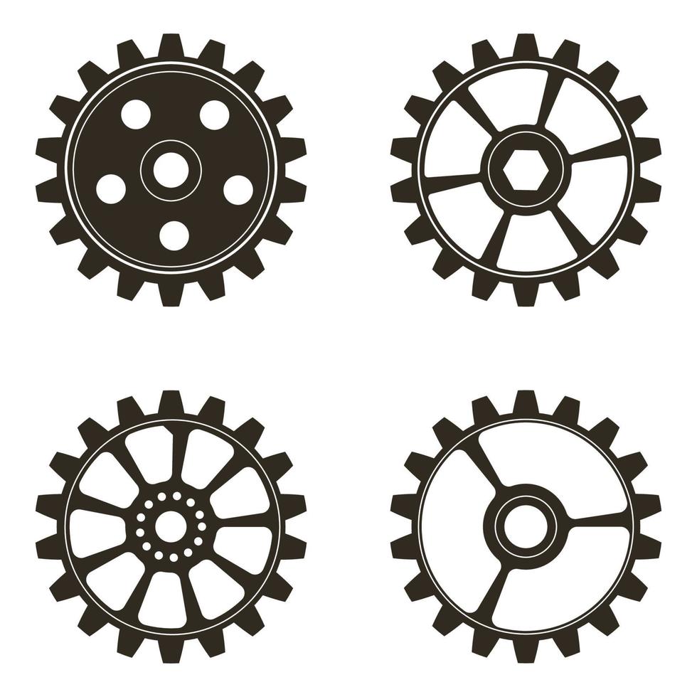 set versnellingen op witte achtergrond vector