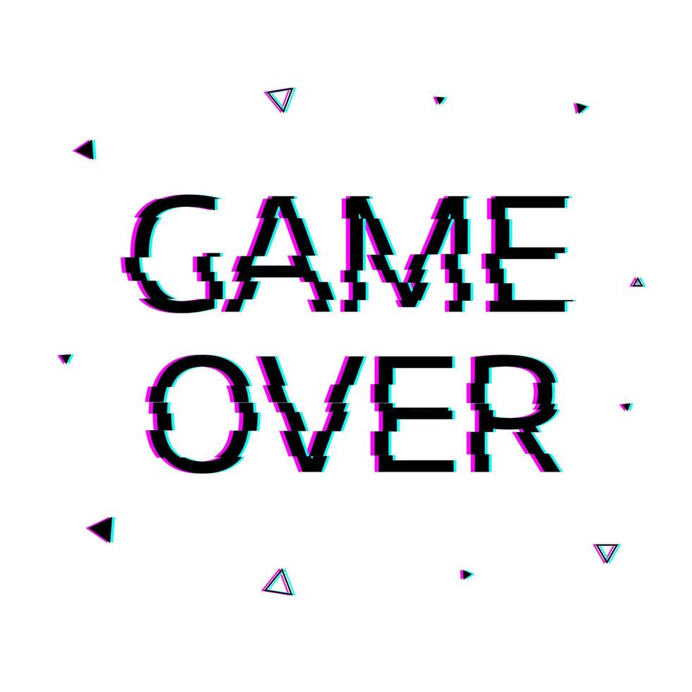 typ game over met glitch-effect. vector