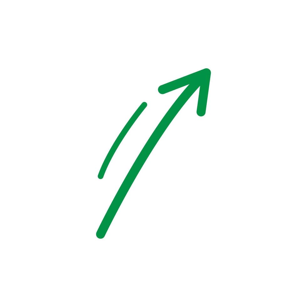 groene vectorpijl. groene pijlen pictogram. groene pijl vector pictogram.