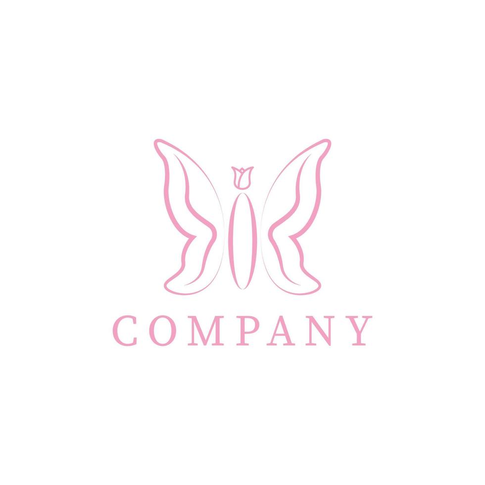 schoonheidslogo. roze abstract vector sjabloon. logo voor bedrijven in de industrie van schoonheid, gezondheid, persoonlijke hygiëne. mooie afbeelding van een vrouwelijk gezicht.