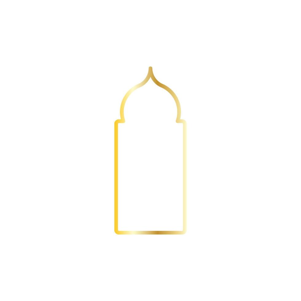 Arabisch venster op goud. moskee frame vectorillustratie vector