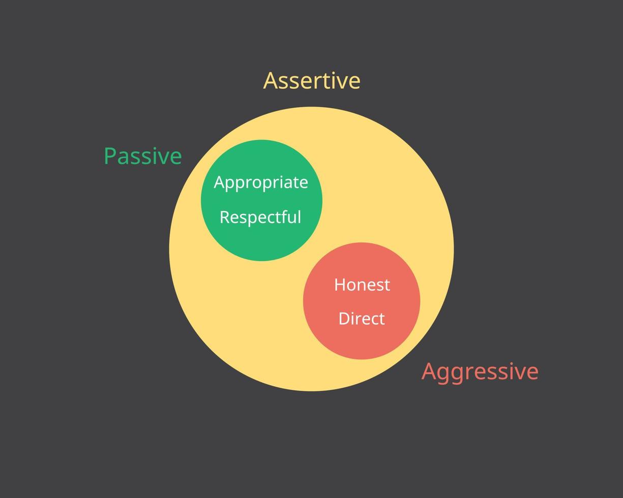 de assertiviteit die een combinatie is van agressief en passief vector