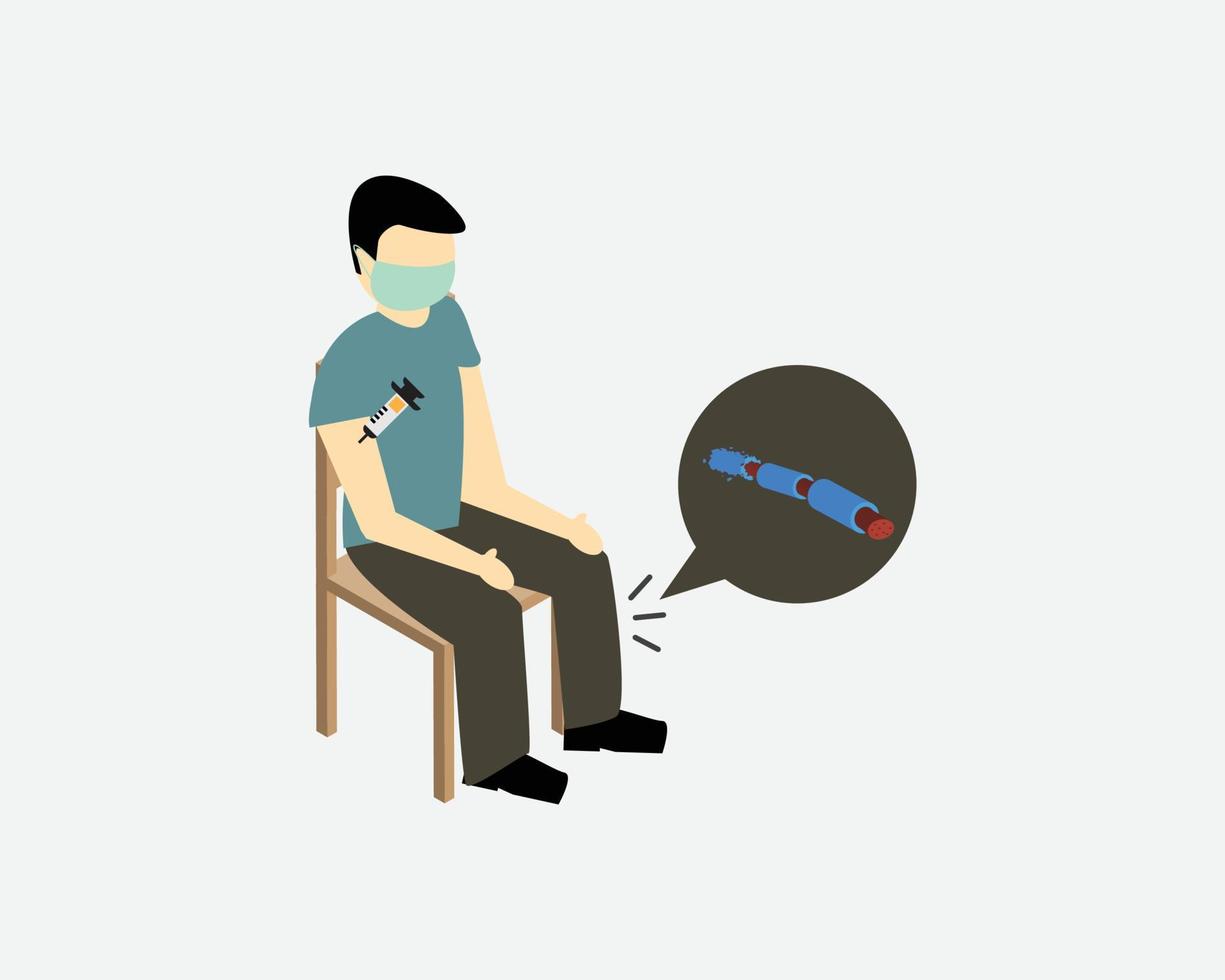 guillain-barre-syndroom na ontvangst van covid 19-vaccin dat uw zenuwcel in uw been beïnvloedt vector