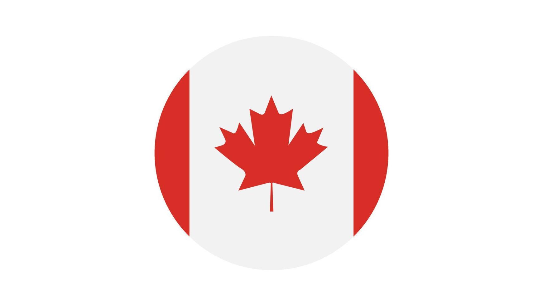 canada vlag cirkel, vector afbeelding en pictogram