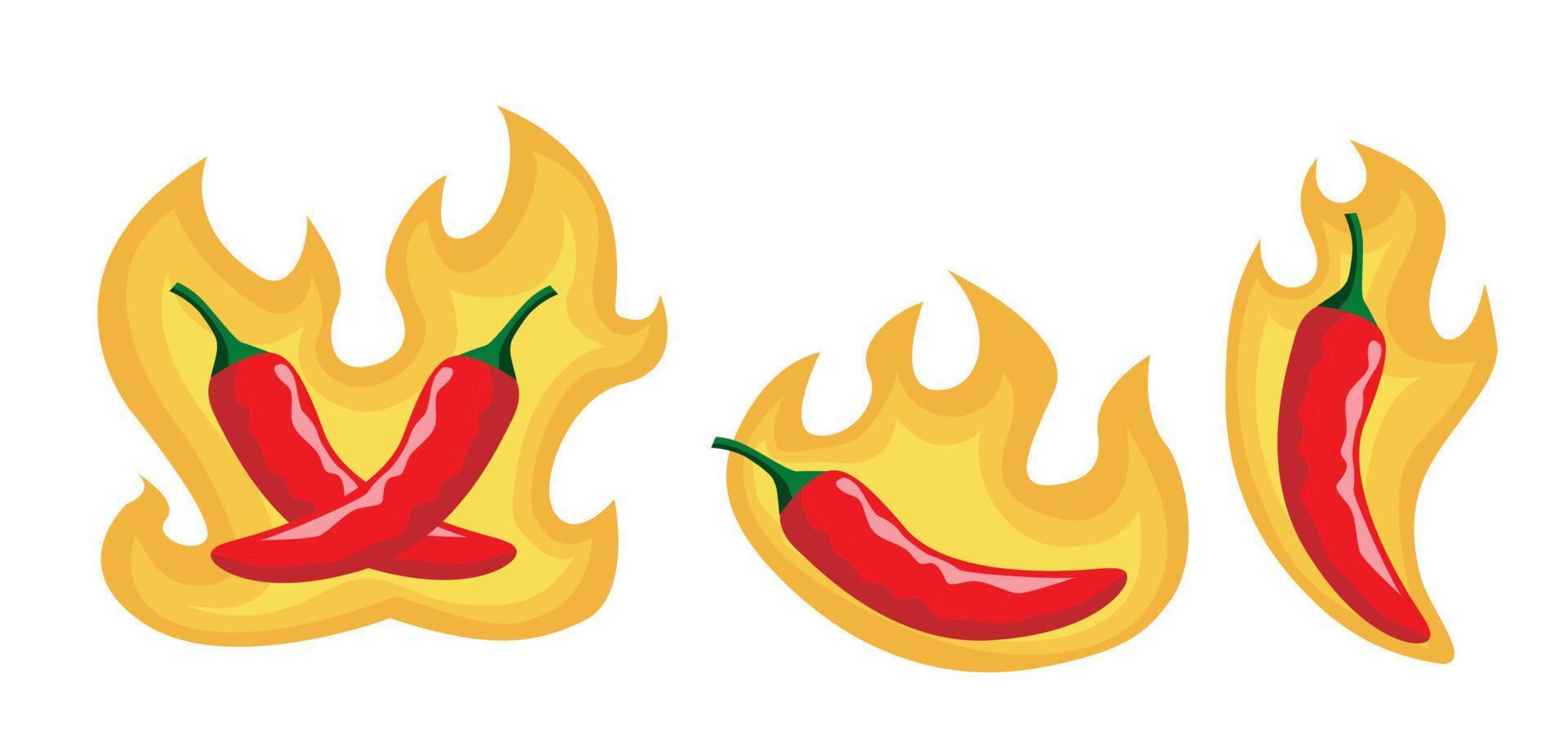 webhot chili met vuur vectorillustratie vector