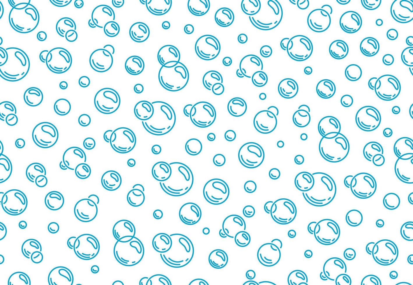 zeep blauwe bubbels naadloze patroon. outline.bubbles van koolzuurhoudende drank, medicijnen, zuurstof, water. vector illustratie geïsoleerde achtergrond.