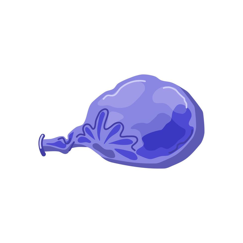 blauwe leeggelopen ballon. vakantie attributen. vector cartoon illustratie op een witte geïsoleerde achtergrond