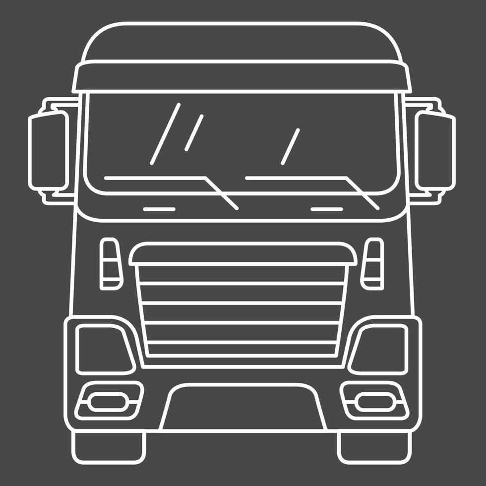 lading cabine vrachtwagen vooraanzicht.pictogram voor levering services.linear art vector outline.design element voor websites.