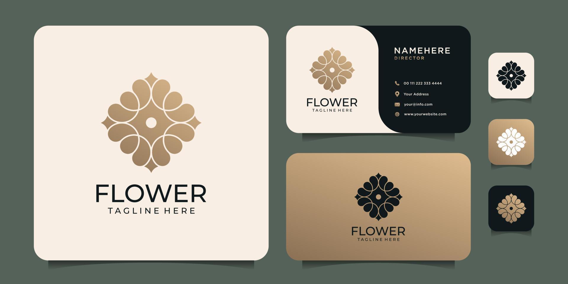 minimalistische schoonheid bloem logo ontwerpsjabloon voor spa wellness vector
