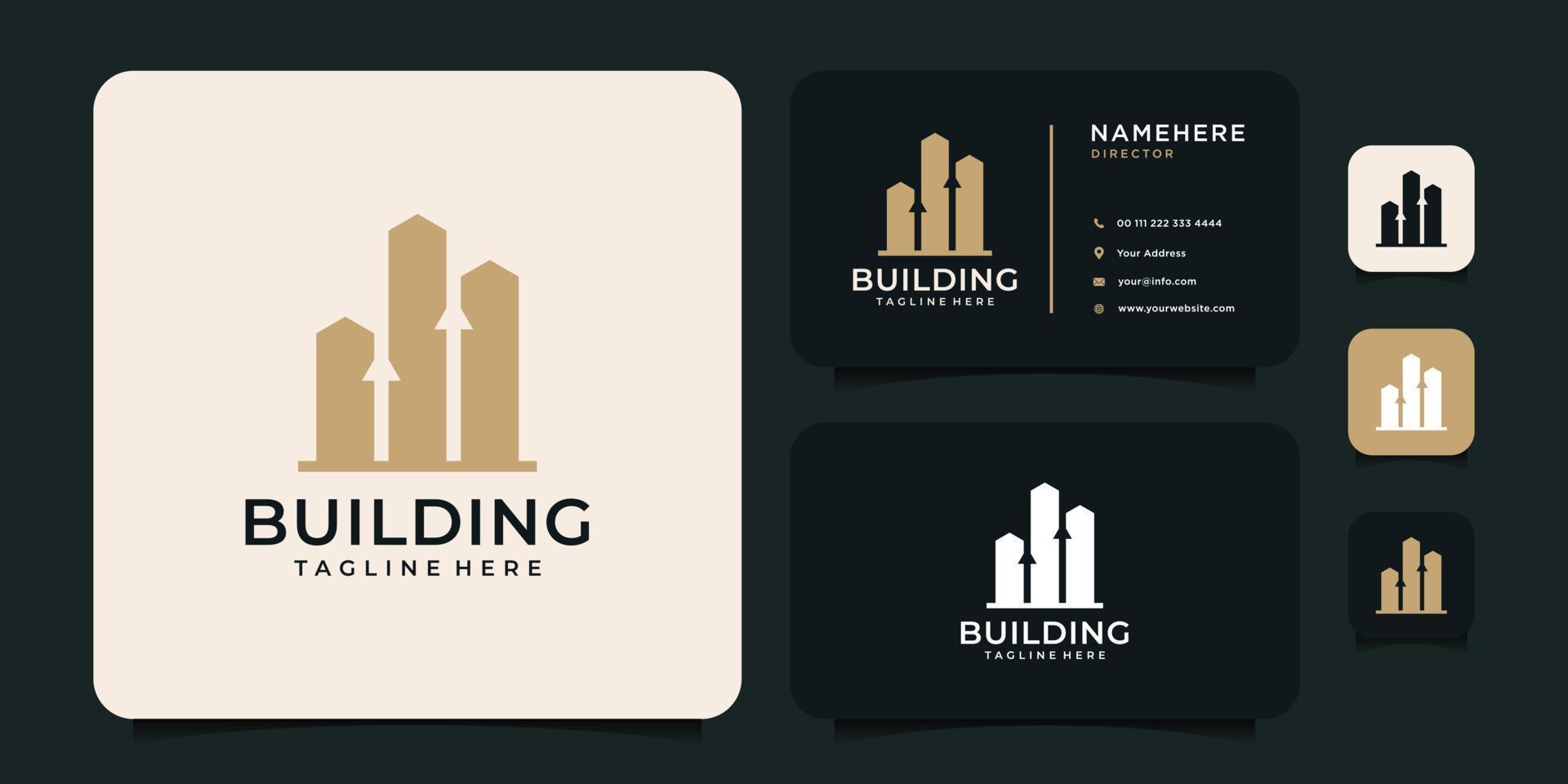 gebouw onroerend goed logo ontwerpconcept inspiratie vector