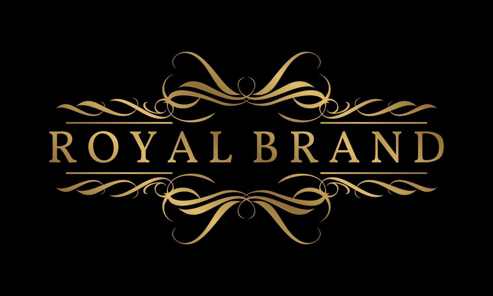 luxe gouden vintage koninklijke kam logo sjabloon voor bruiloft organisator, schoonheidsverzorging, spa of boutique vector