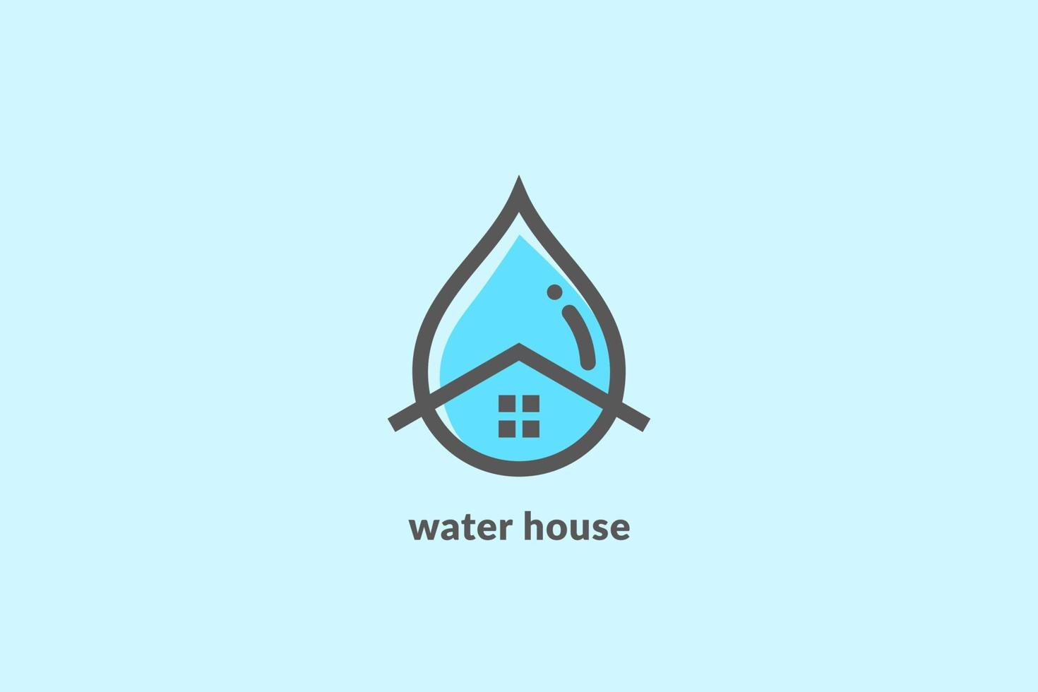 huis- en waterdruppellogo voor loodgieter, thuisservice vector