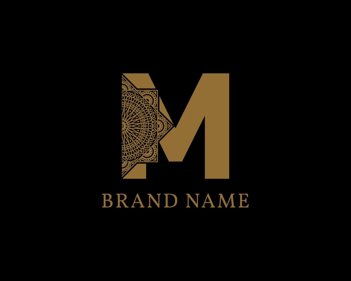 letter m mandala koninklijk vintage decoratief logo vector