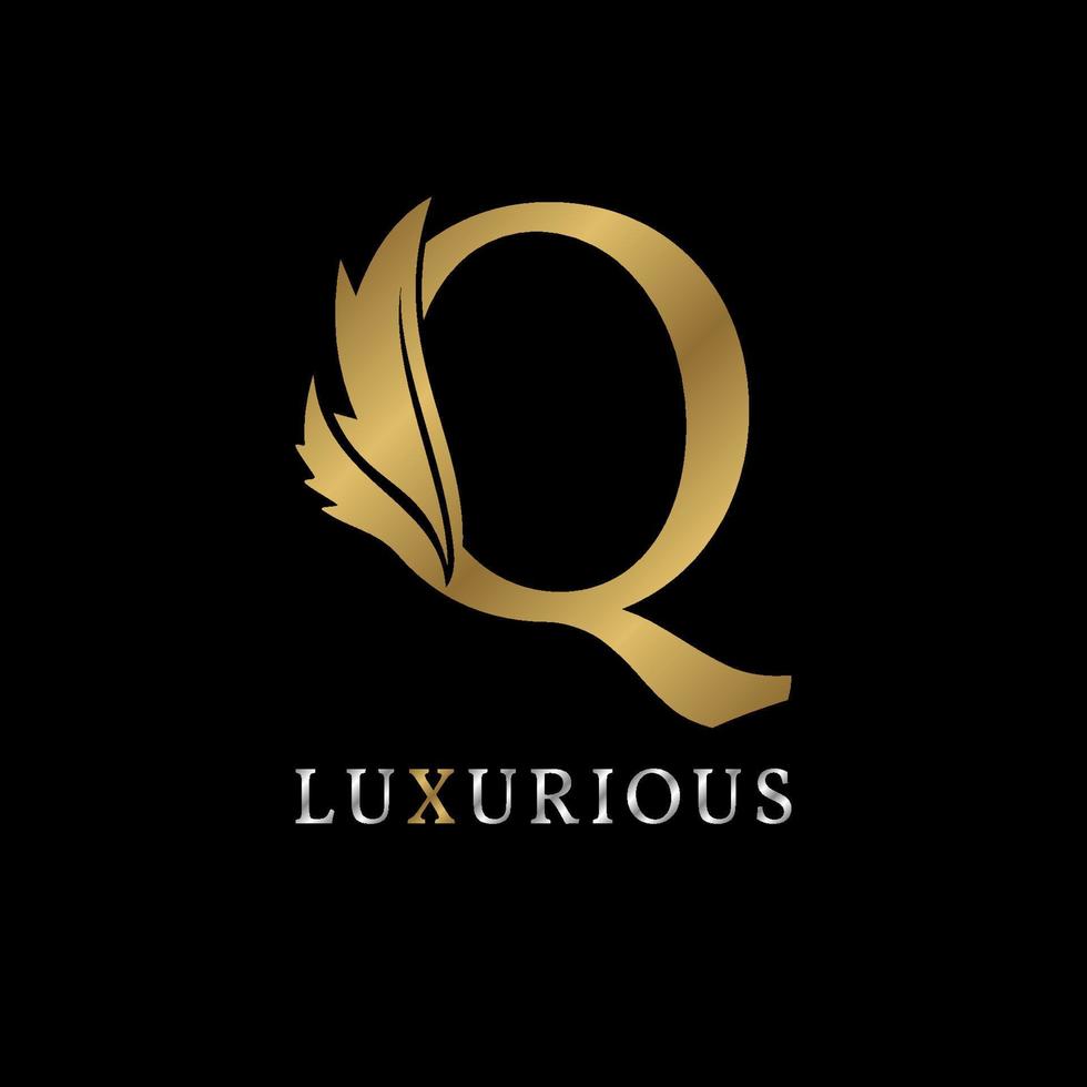 letter q bloemen decoratief luxe alfabet voor bruids, bruiloft, schoonheidsverzorging logo, personal branding afbeelding, make-up artiest, wimpers, nail art of een ander koninklijk merk en bedrijf vector