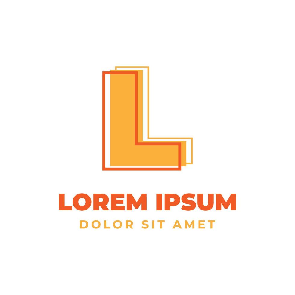 letter l trippy omtrek met frisse felle kleuren alfabetisch vector logo ontwerpelement