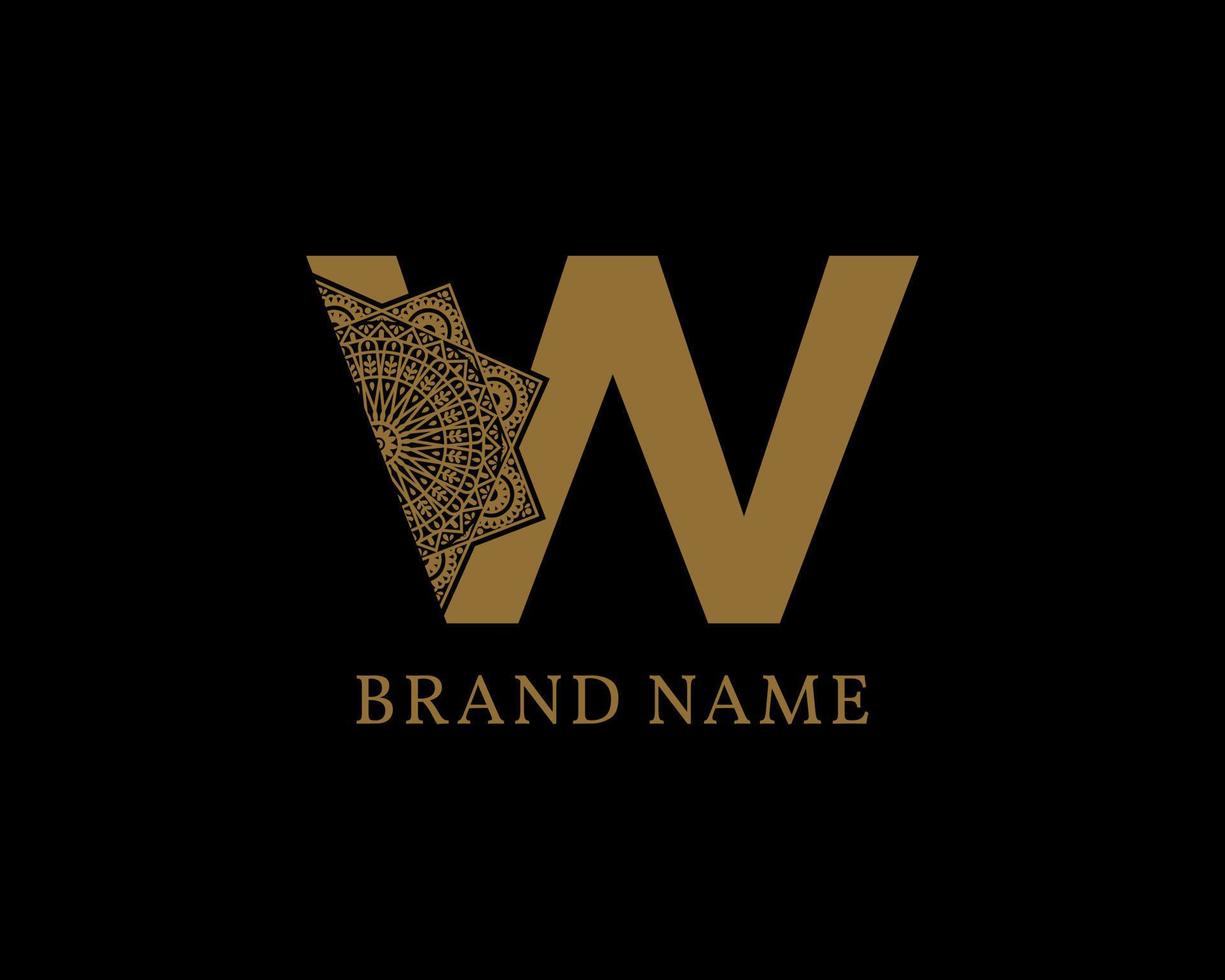 letter w mandala koninklijk vintage decoratief logo vector
