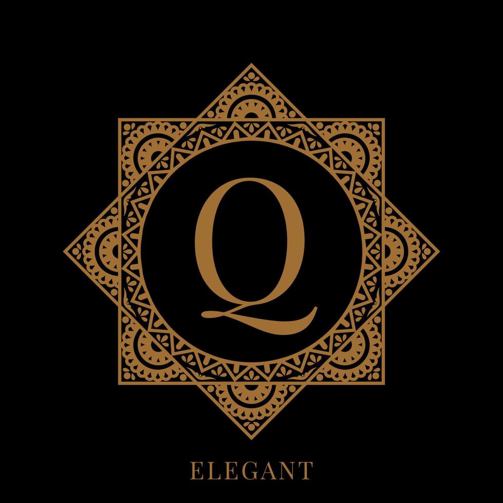 elegante letter q mandala logo sjabloon vector