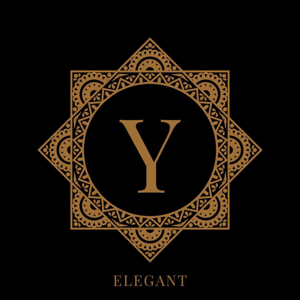 elegante letter y mandala logo sjabloon vector