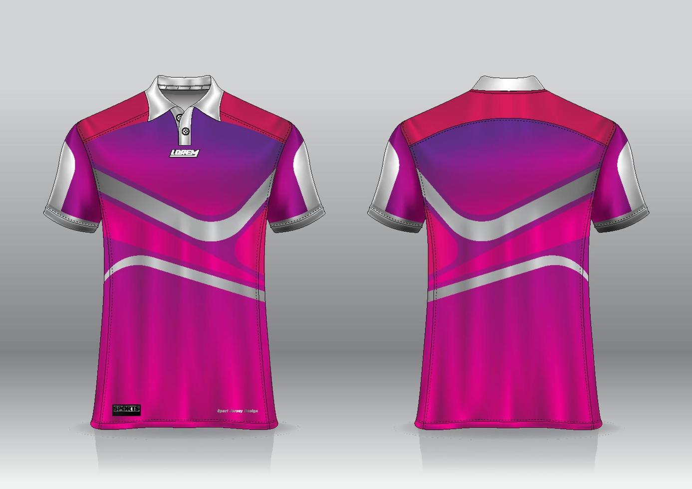 poloshirt uniform ontwerp, kan worden gebruikt voor badminton, golf in vooraanzicht, achteraanzicht. jersey mockup vector, design premium zeer eenvoudig en gemakkelijk aan te passen vector