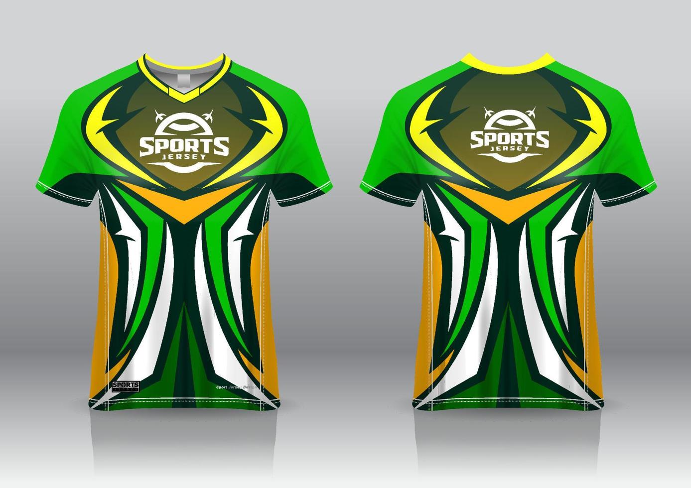 esport jersey gaming-ontwerp voor- en achteraanzicht vector