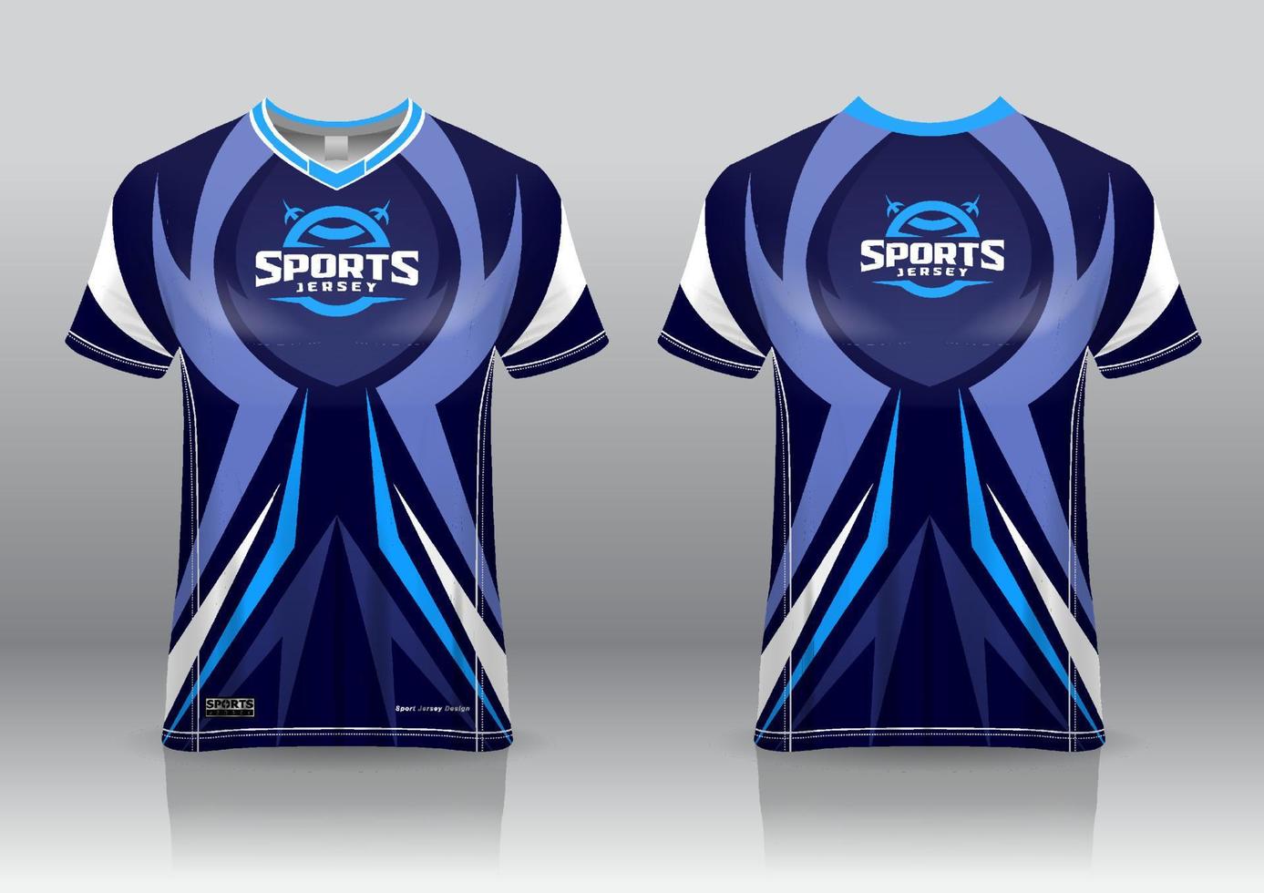 esport jersey gaming-ontwerp voor- en achteraanzicht vector