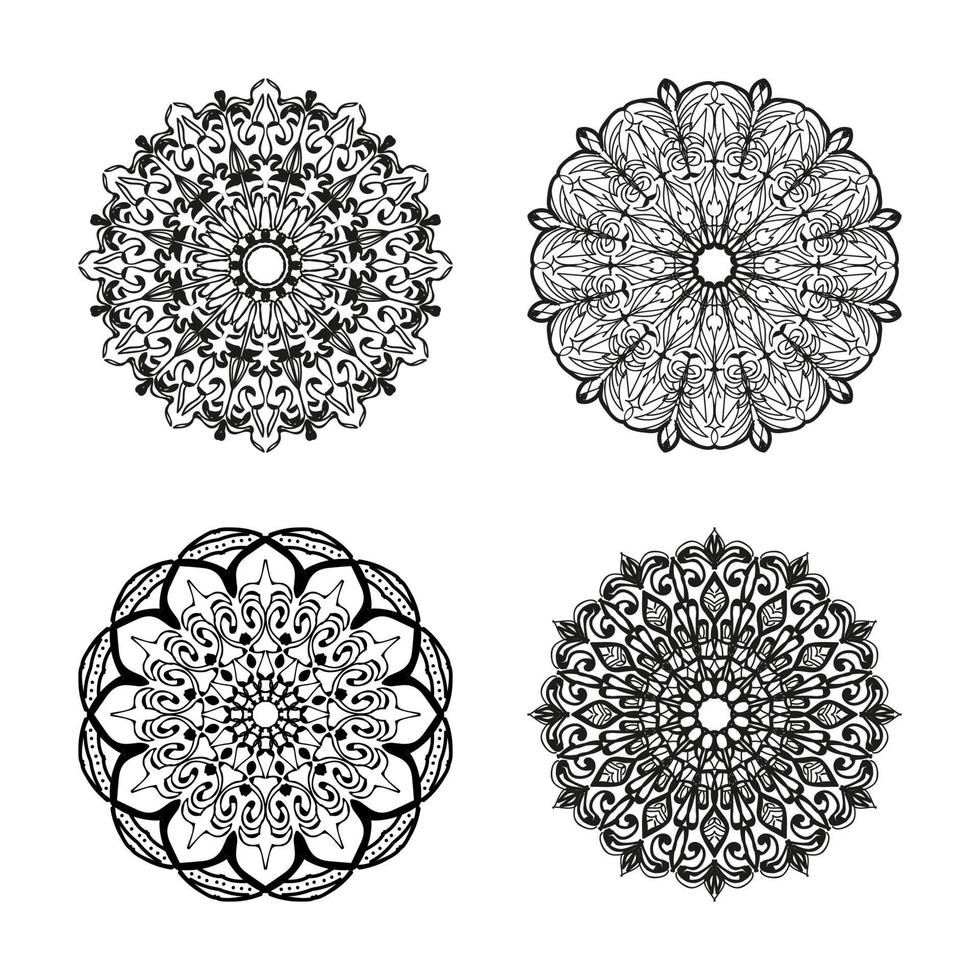 collecties cirkelvormig patroon in de vorm van een mandala voor henna, mehndi. kleurboek pagina. vector