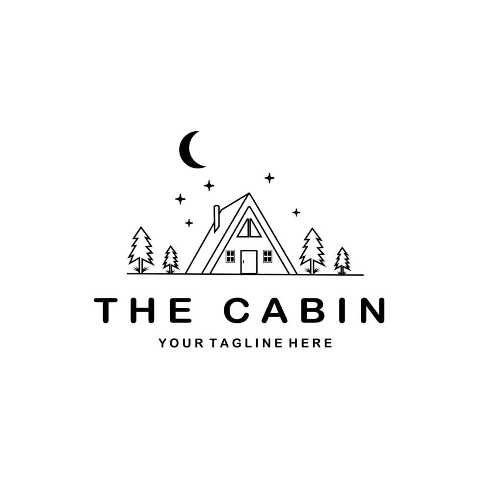 cabine logo minimalistische vector lijn kunst ontwerp illustratie