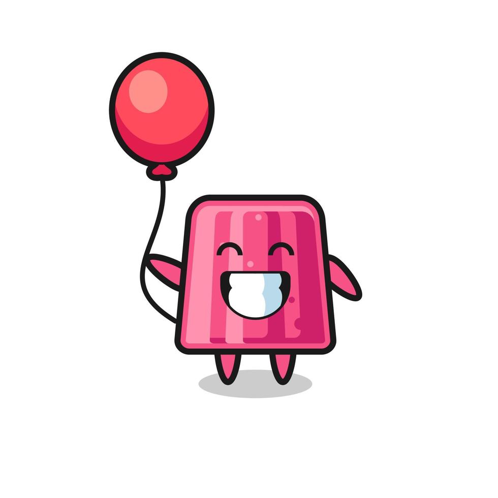 gelei mascotte illustratie speelt ballon vector