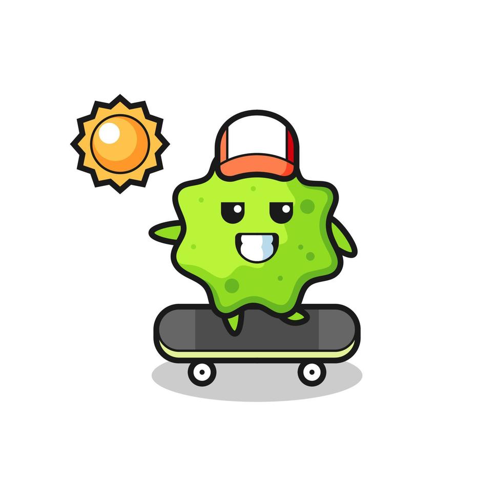 splat karakter illustratie rijden op een skateboard vector