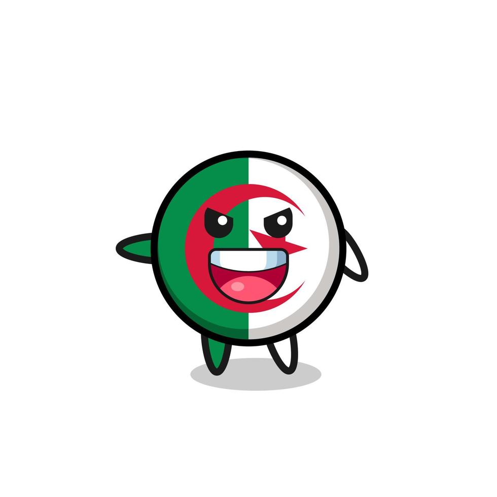 algerije vlag cartoon met zeer opgewonden pose vector