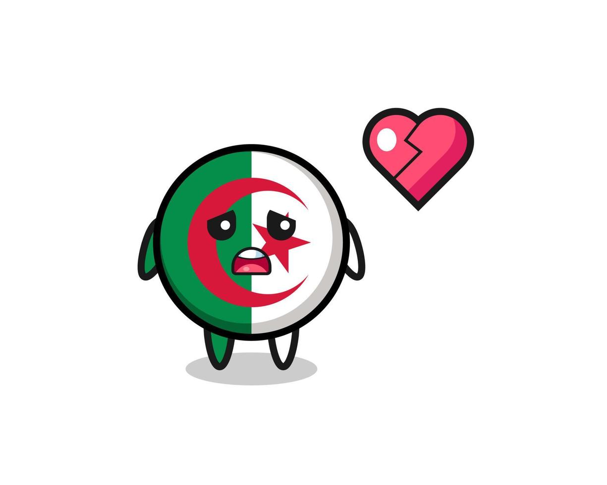 algerije vlag cartoon afbeelding is gebroken hart vector