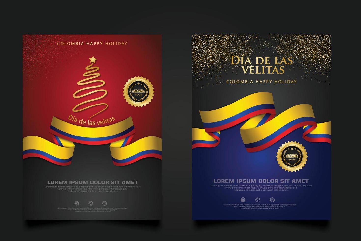 set colombia dag achtergrond sjabloon. vector