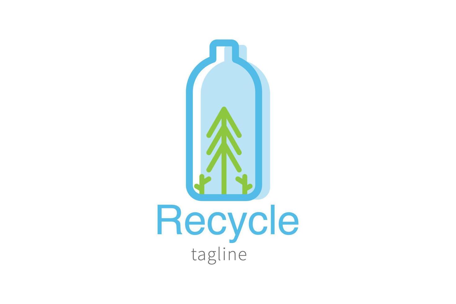 recycle biologische fles logo pictogram grafisch ontwerp vector