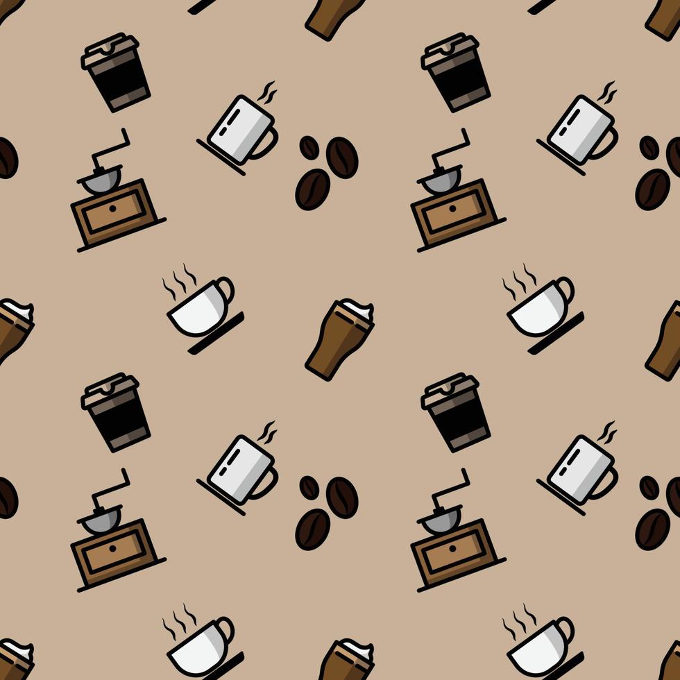 vector pictogram koffie naadloze patroon.