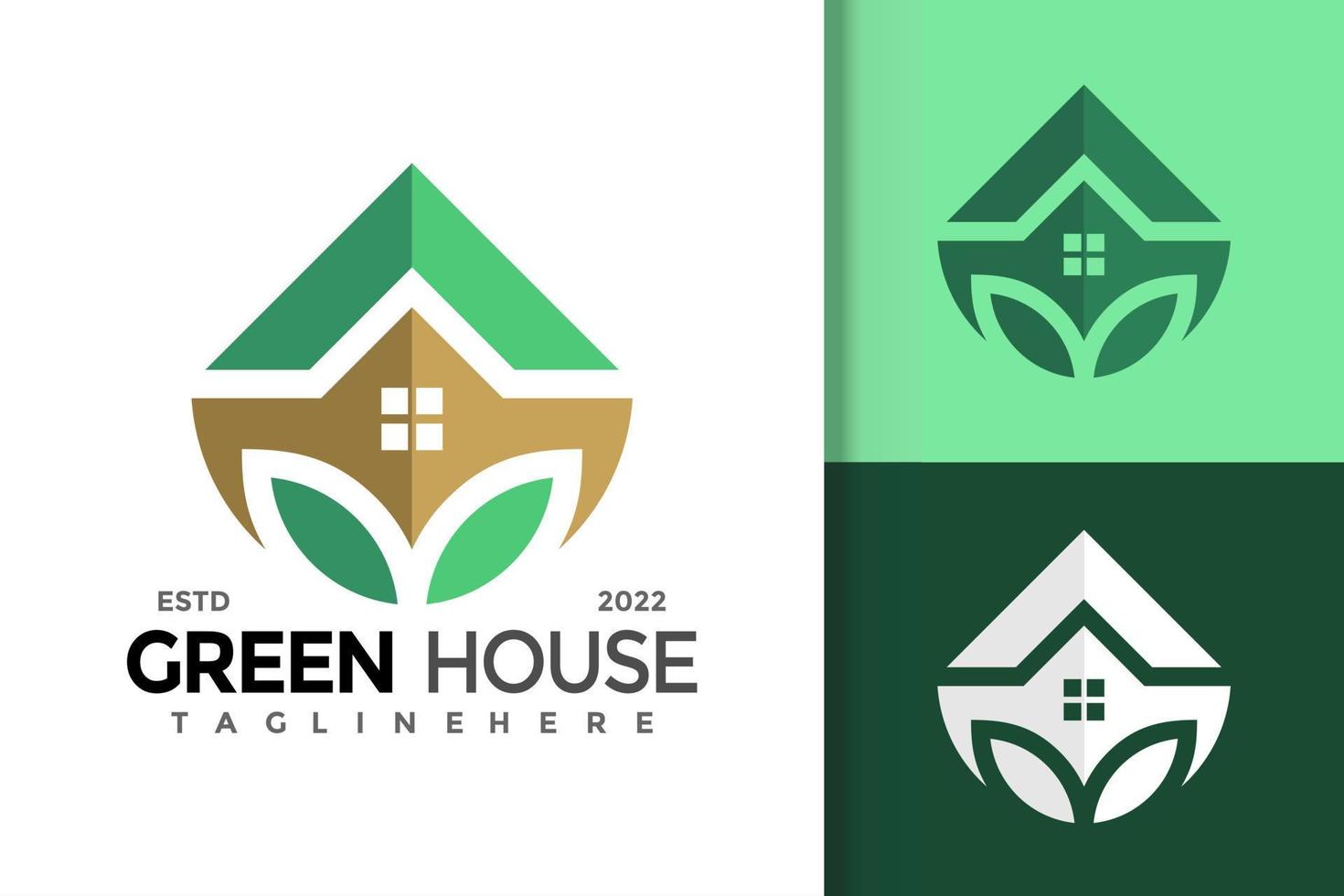 groen huis logo vector ontwerpsjabloon