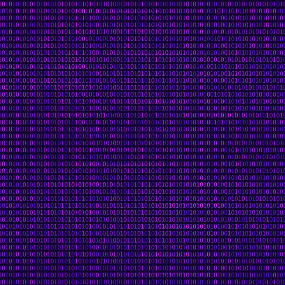 donkere netto concept vectorillustratie. binaire code helderblauwe en magenta achtergrond. programmeercode. donker netto-concept. digitale webtechnologie. vector