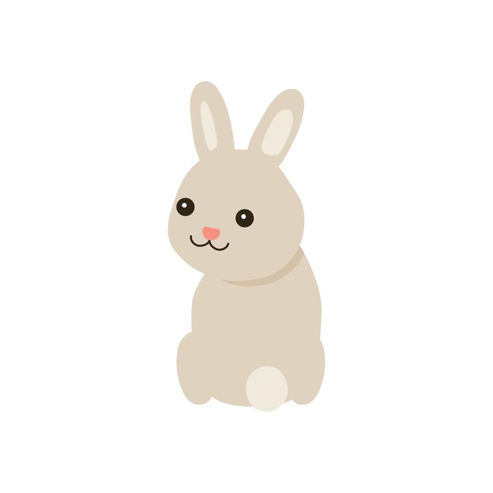 schattige baby konijn of haas huisdier voor Pasen ontwerp. dierlijk konijntje in cartoonstijl. konijn achterover leunen. vector illustratie