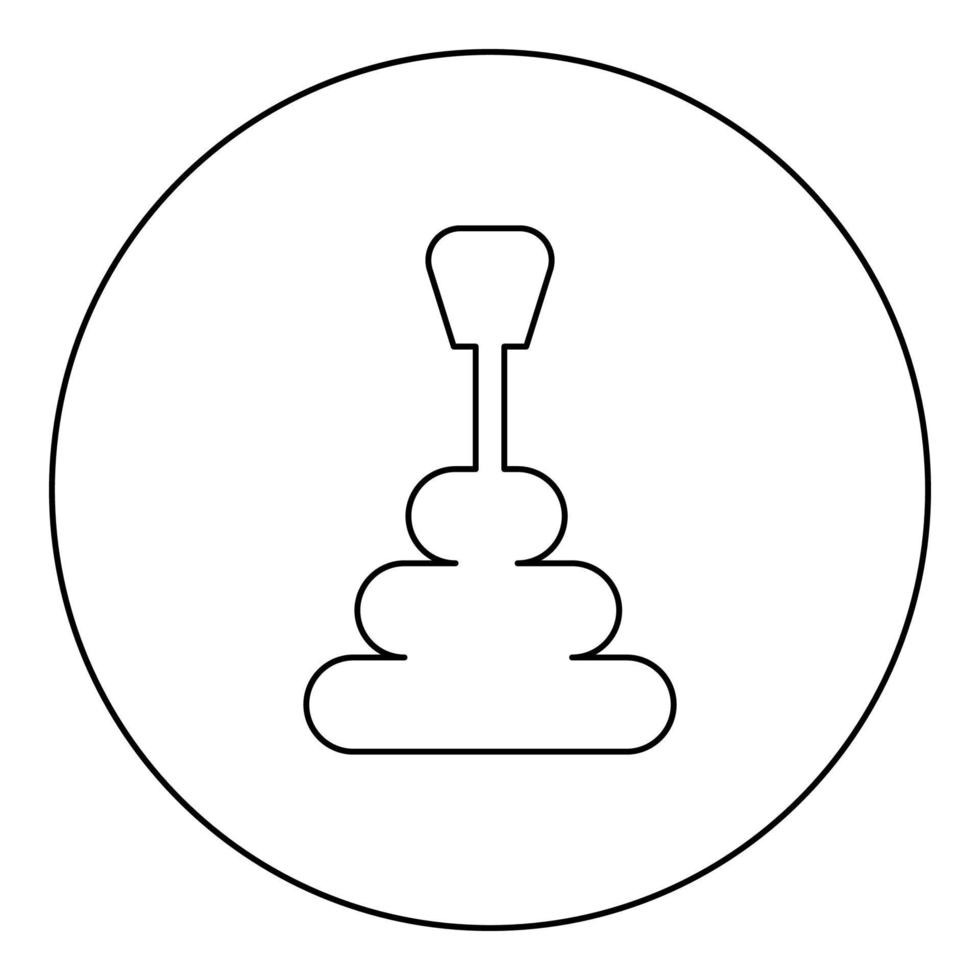 versnellingsbak handmatig schakelen automatische transmissie pictogram in cirkel ronde zwarte kleur vector illustratie afbeelding overzicht contour lijn dunne stijl