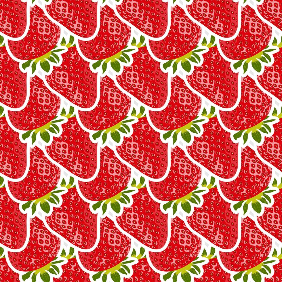 rode mooie achtergrond met aardbeien. aardbei naadloos patroon. achtergrond met fruit en zoet eten. vector