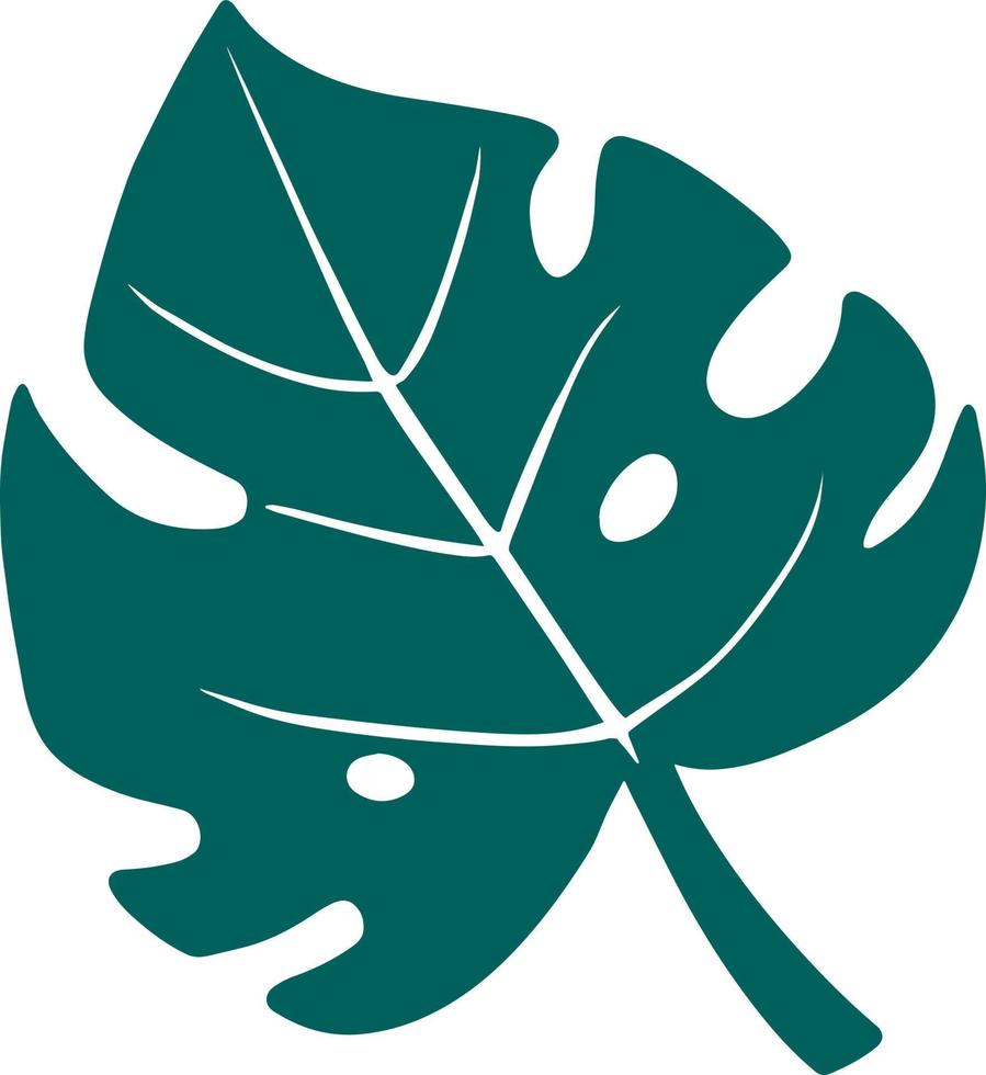 Montstera blad geïsoleerde vector hand getekende illustratie. groene tropische contour silhouet plant tak