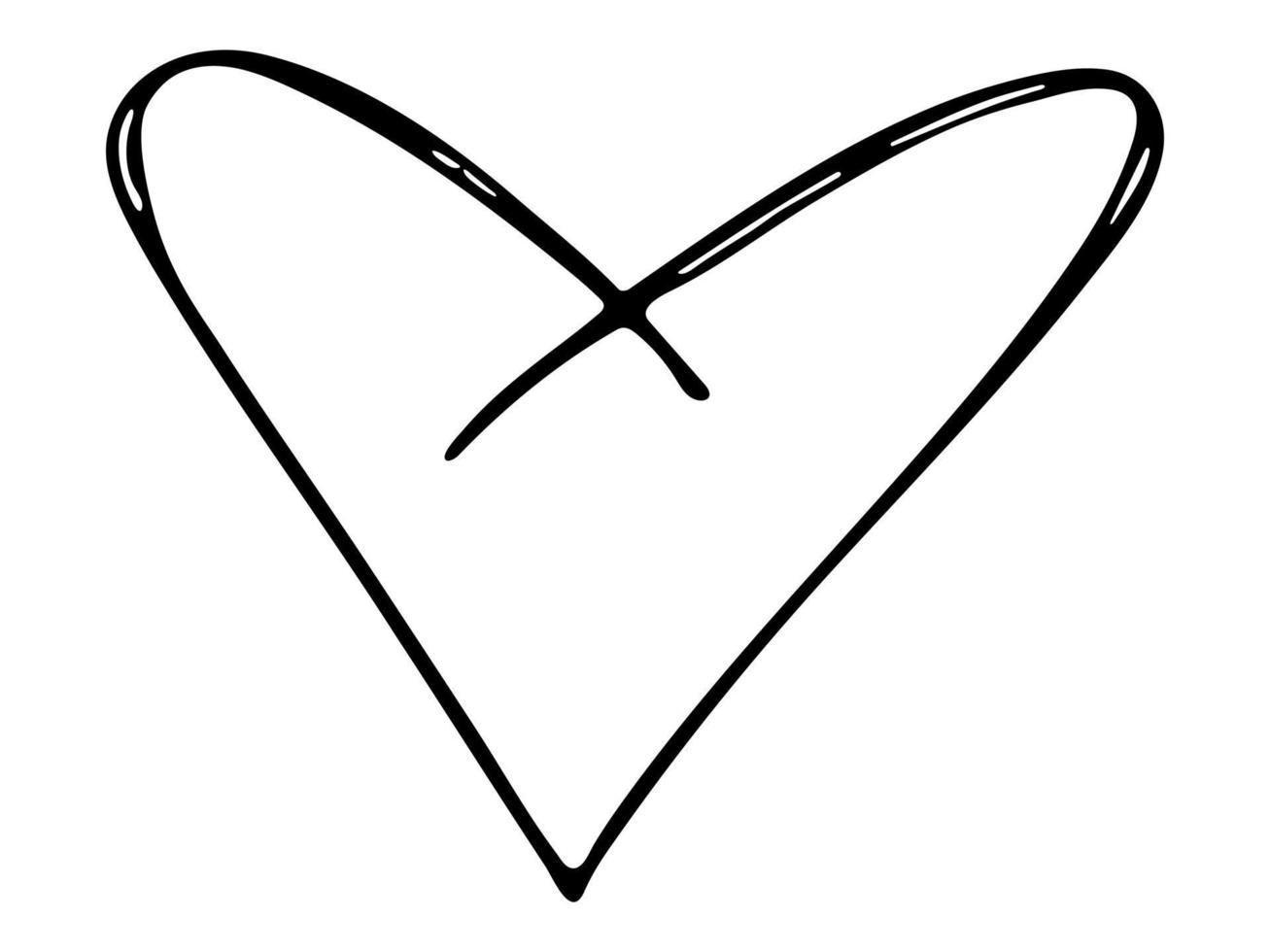 eenvoudige hand getrokken hartillustratie. schattige Valentijnsdag hart doodle. hou van clipart vector