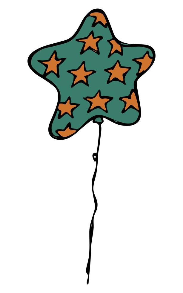 hand getekend vliegende ballon illustratie. verjaardagsfeestje ballon doodle. vakantie clipart. vector