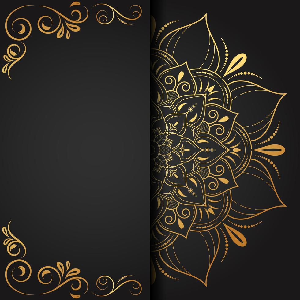 gouden mandala bloemmotief, vintage decoratieve elementen, mandala achtergrond vector