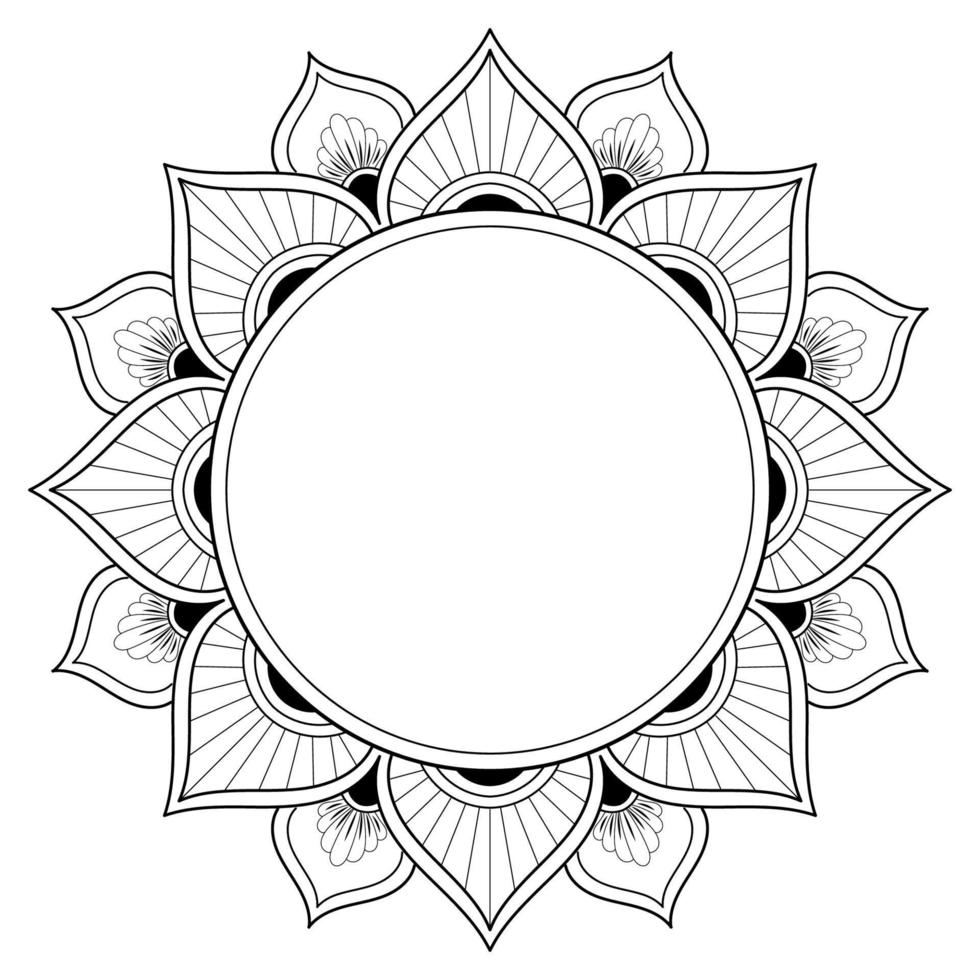 zwart-wit mandala bloemmotief, vintage decoratieve elementen, mandala achtergrond vector